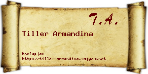 Tiller Armandina névjegykártya